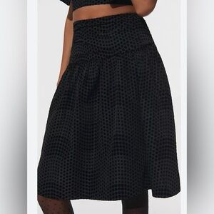 NWOT Maeve Black Polka Dot A-Line Skirt